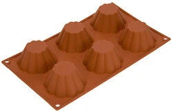 Silikomart Bakvorm 6 Briochettes ø 7,9 Cm Silicone Bruin 1 Silikomart Bakvorm 6 Briochettes ø 7,9 Cm Silicone Bruin