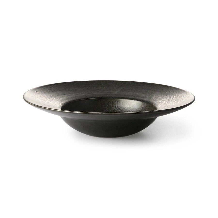 HK Living Kyoto Ceramics ACE6844 Pastabord ø 28 Cm Aardewerk Black 2 HK Living Kyoto Ceramics ACE6844 Pastabord ø 28 Cm Aardewerk Black - Afbeelding 2