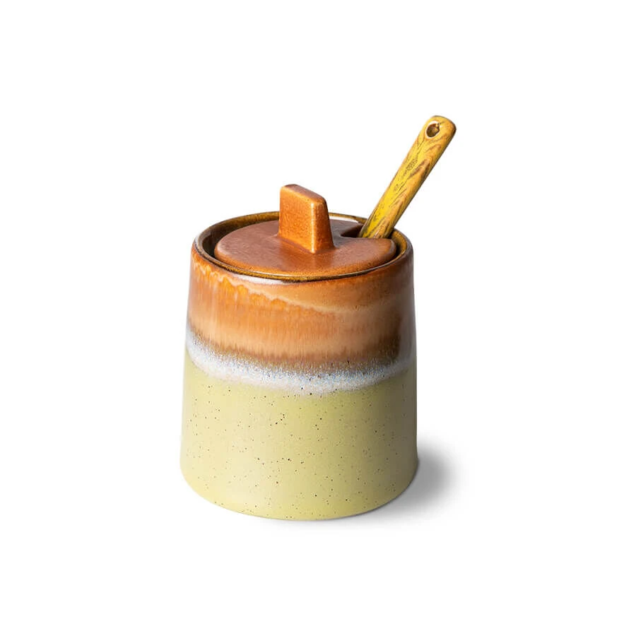 HK Living 70's ACE7083 Suikerpot En Melkkan Aardewerk Peat-Berry 2-delig 2 HK Living 70's ACE7083 Suikerpot En Melkkan Aardewerk Peat-Berry 2-delig - Afbeelding 2