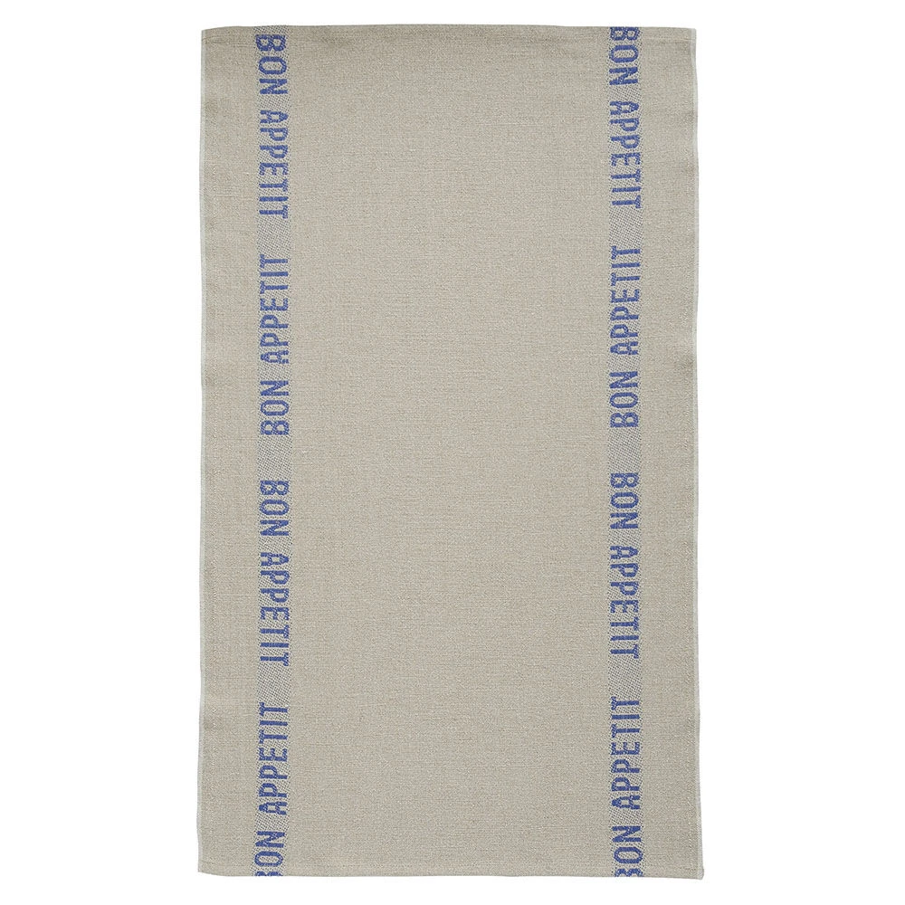 Charvet BON APPETIT Theedoek 75 X 45 Cm Linnen Blauw/beige 1 Charvet BON APPETIT Theedoek 75 X 45 Cm Linnen Blauw/beige