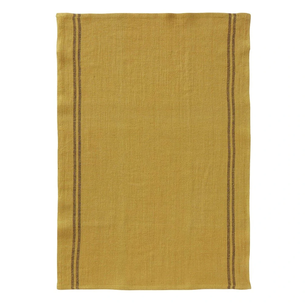 Charvet COUNTRY Theedoek 75 X 52 Cm Linnen Strogeel Met Donkere Streep