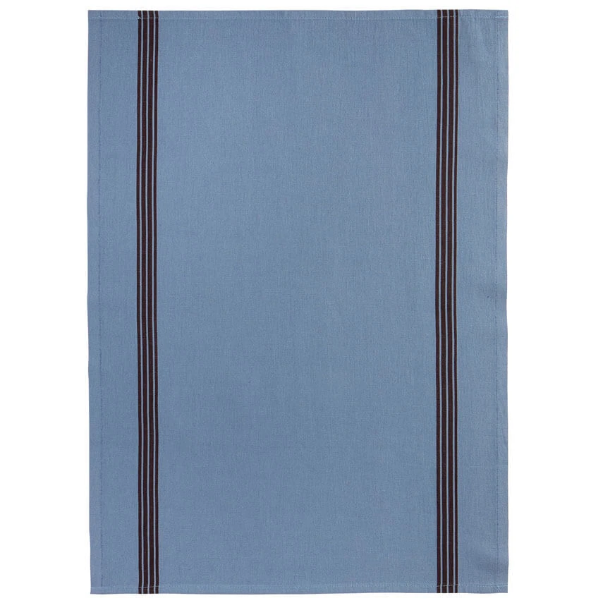 Charvet PIANO Theedoek 52 X 75 Cm Linnen Blauw Met Donkere Streep