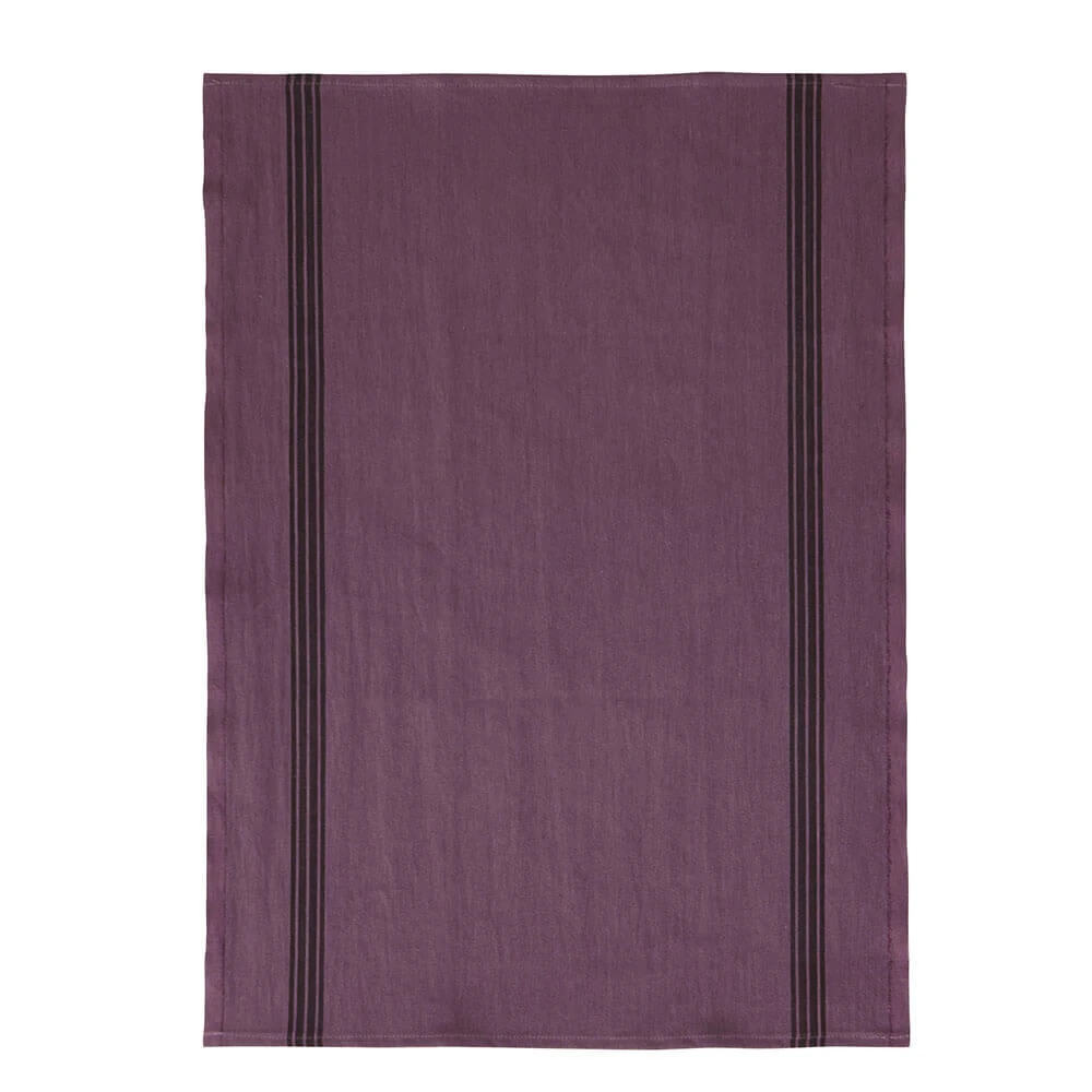 Charvet PIANO Theedoek 52 X 75 Cm Linnen Paars Met Donkere Streep 1 Charvet PIANO Theedoek 52 X 75 Cm Linnen Paars Met Donkere Streep