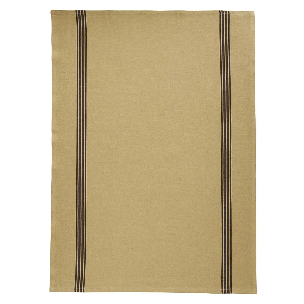 Charvet PIANO Theedoek 52 X 75 Cm Linnen Zand Met Donkere Streep 1 Charvet PIANO Theedoek 52 X 75 Cm Linnen Zand Met Donkere Streep