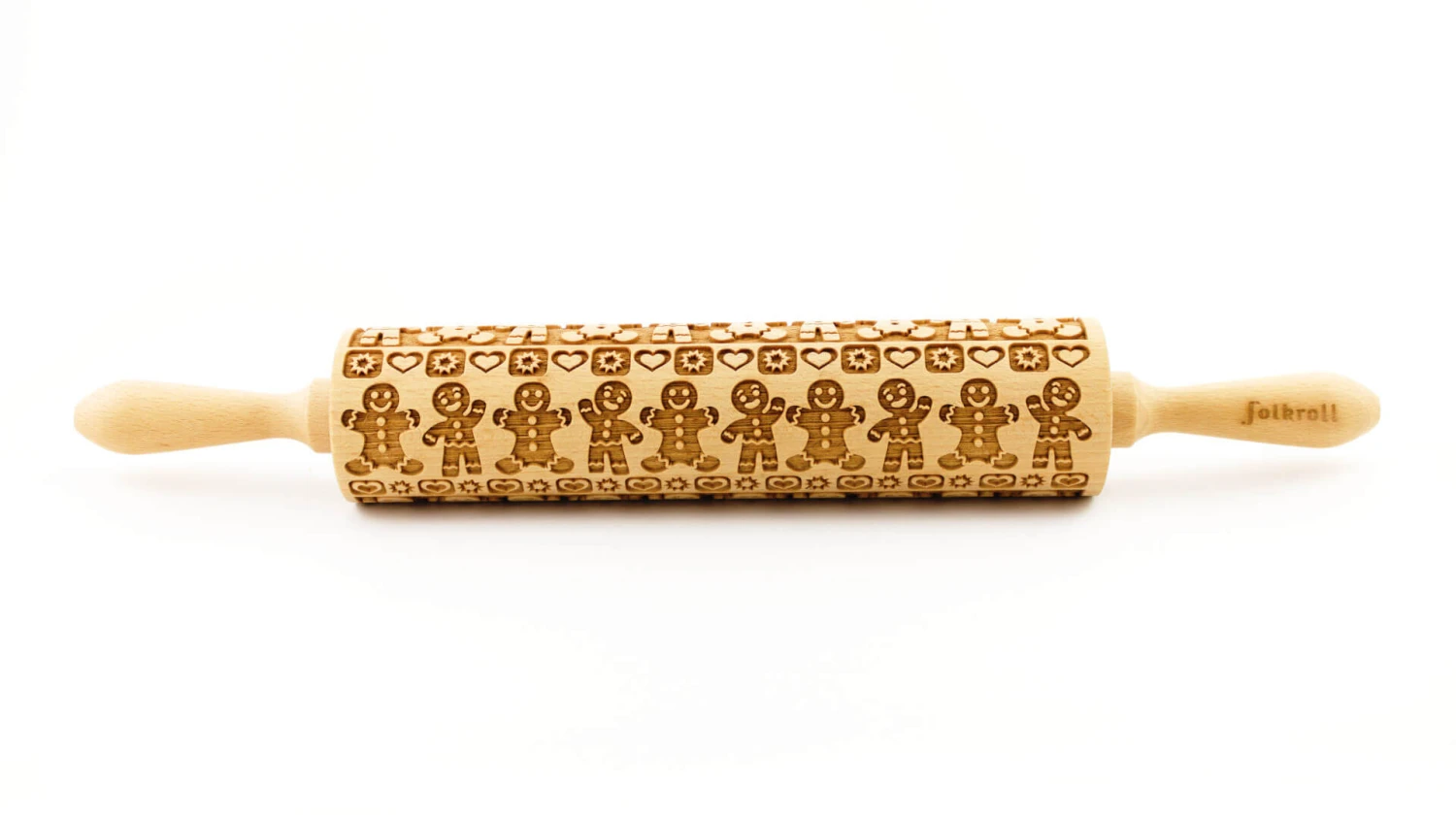 Folkroll Christmas Gingerbreadman Deegroller 43 Cm Beukenhout 1 Folkroll Christmas Gingerbreadman Deegroller 43 Cm Beukenhout
