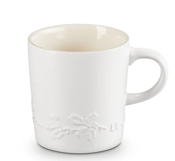 Le Creuset Holly Collectie Mok 200 Ml Aardewerk Katoenwit 1 Le Creuset Holly Collectie Mok 200 Ml Aardewerk Katoenwit