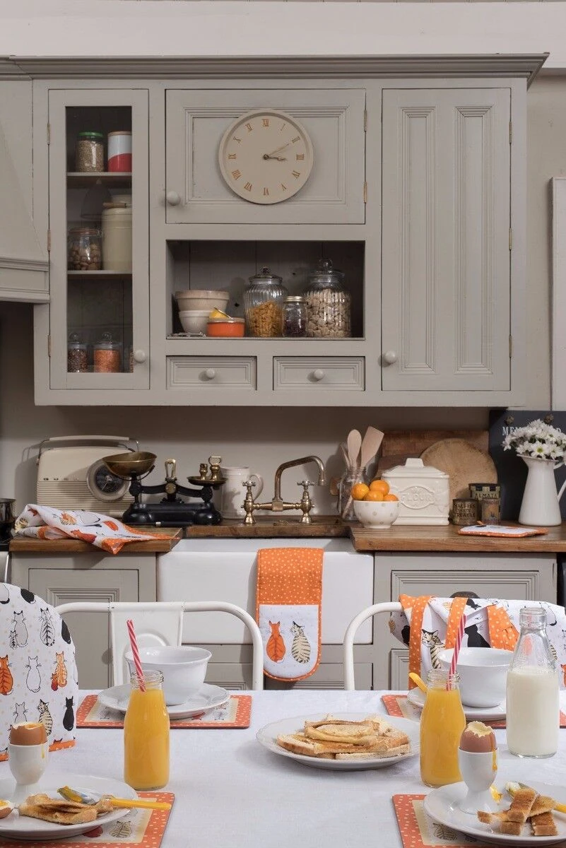 Ulster Weavers Cats In Waiting Schort Katoen Oranje 3 Ulster Weavers Cats In Waiting Schort Katoen Oranje - Afbeelding 3