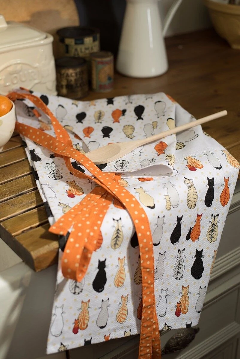 Ulster Weavers Cats In Waiting Schort Katoen Oranje 2 Ulster Weavers Cats In Waiting Schort Katoen Oranje - Afbeelding 2