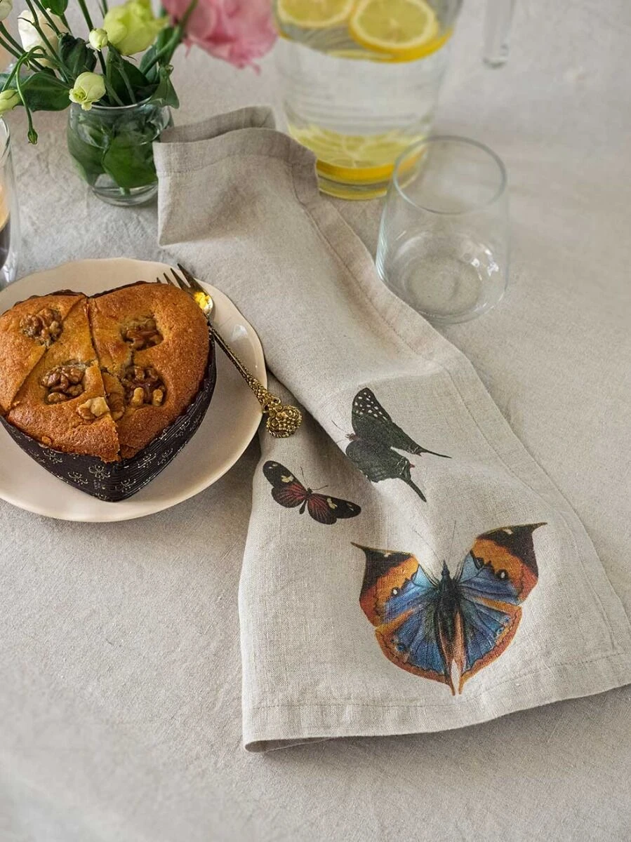 Oldenhof Flying Butterflies Servet 45 X 45 Cm Linnen 6 Stuks 7 Oldenhof Flying Butterflies Servet 45 X 45 Cm Linnen 6 Stuks - Afbeelding 7