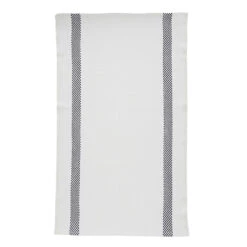 Charvet LUSTRUCRU Theedoek 75 X 45 Cm Linnen Wit/zwart Geblokt