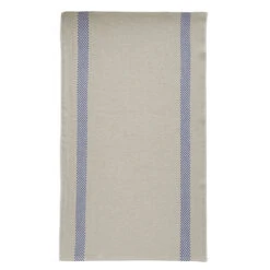 Charvet LUSTRUCRU Theedoek 75 X 45 Cm Linnen Beige/blauw Geblokt