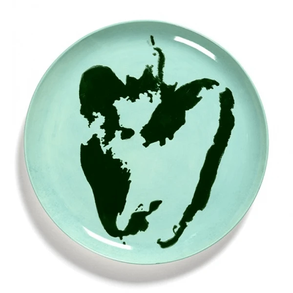 Serax Feast By Ottolenghi Bord L ø 26 Cm H 2 Cm Aardewerk Azure + Pepper Green 2 Serax Feast By Ottolenghi Bord L ø 26 Cm H 2 Cm Aardewerk Azure + Pepper Green - Afbeelding 2