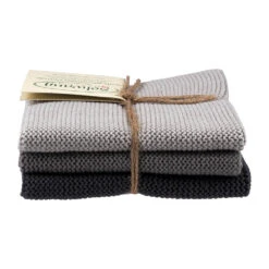 Solwang Design Vaatdoekjes 25 X 25 Cm Katoen Steel Grey Combi 3 Stuks