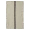 Charvet DOUDOU Theedoek 75 X 45 Cm Linnen Beige Met Bruine Streep