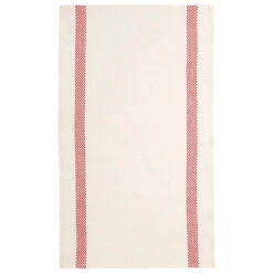 Charvet LUSTRUCRU Theedoek 75 X 45 Cm Linnen Wit/rood Geblokt