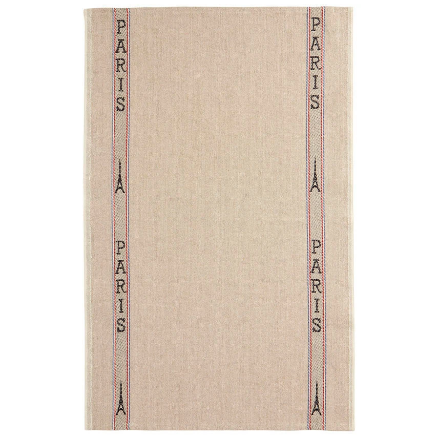Charvet PARIS Theedoek 45 X 75 Cm Linnen Beige Met Tekst Paris 1 Charvet PARIS Theedoek 45 X 75 Cm Linnen Beige Met Tekst Paris