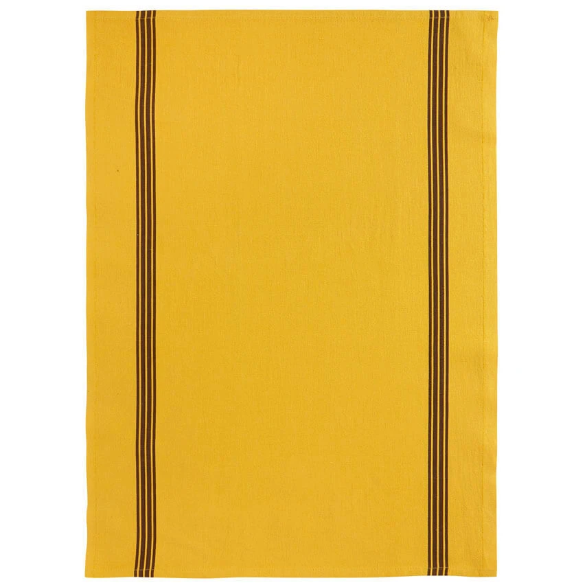 Charvet PIANO Theedoek 52 X 75 Cm Linnen Geel Met Donkere Streep 1 Charvet PIANO Theedoek 52 X 75 Cm Linnen Geel Met Donkere Streep