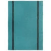 Charvet PIANO Theedoek 75 X 52 Cm Linnen Turquoise Met Donkere Streep