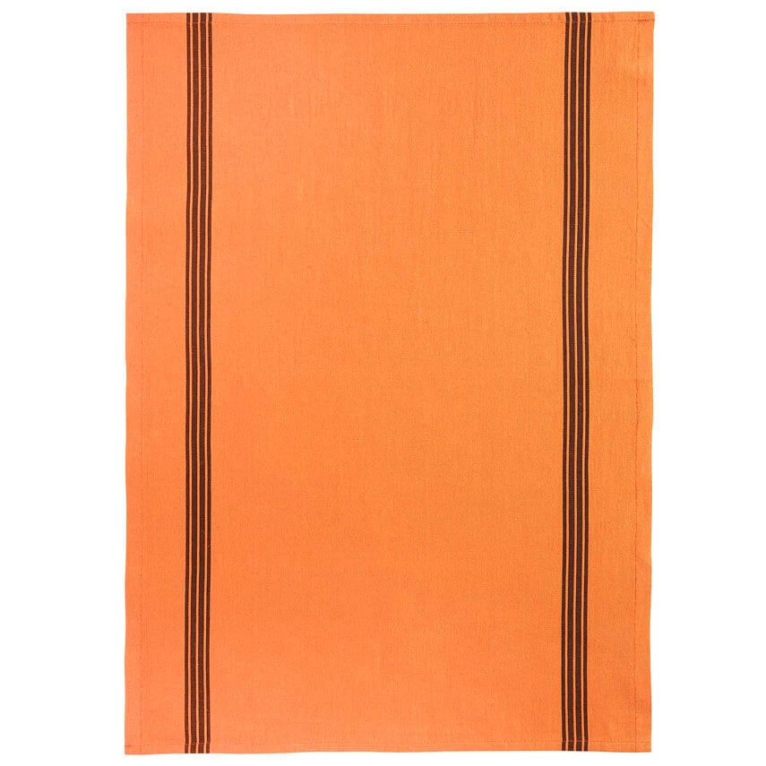 Charvet PIANO Theedoek 75 X 52 Cm Linnen Oranje Met Donkere Streep 1 Charvet PIANO Theedoek 75 X 52 Cm Linnen Oranje Met Donkere Streep