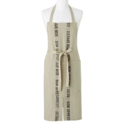 Charvet BON APPETIT Schort 85 X 83 Cm Linnen Zwart/beige