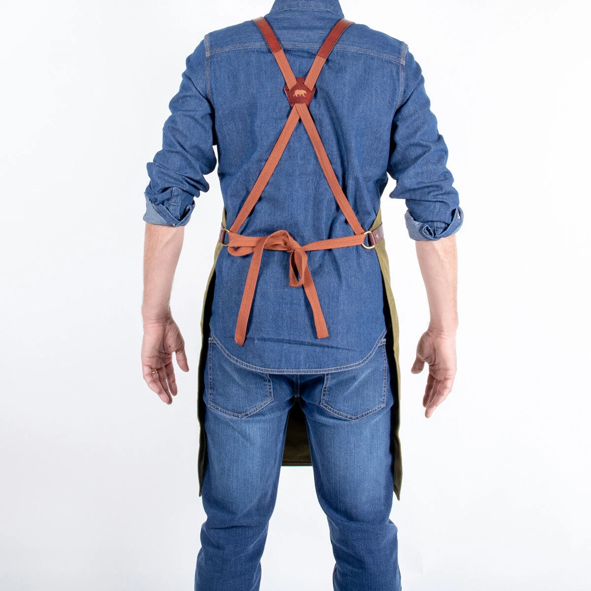 Alaskan Maker N°281 Schort 85 X 68,5 Cm Katoen Leer Fern Green 2 Alaskan Maker N°281 Schort 85 X 68,5 Cm Katoen Leer Fern Green - Afbeelding 2