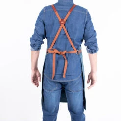 Alaskan Maker N°281 Schort 85 X 68,5 Cm Katoen Leer Peacock Blue -Home Keuken Winkel tablier n281 3